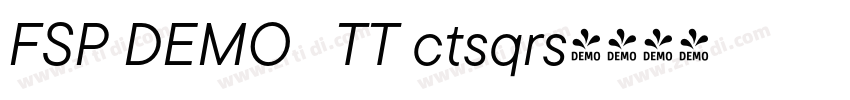 FSP DEMO   TT ctsqrs字体转换